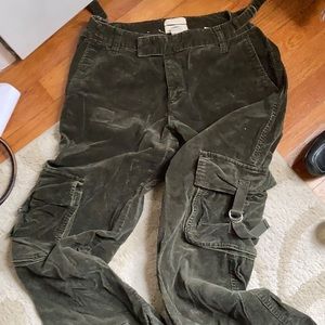 Old Navy Corduroy cargo pants w drawstring ankle.